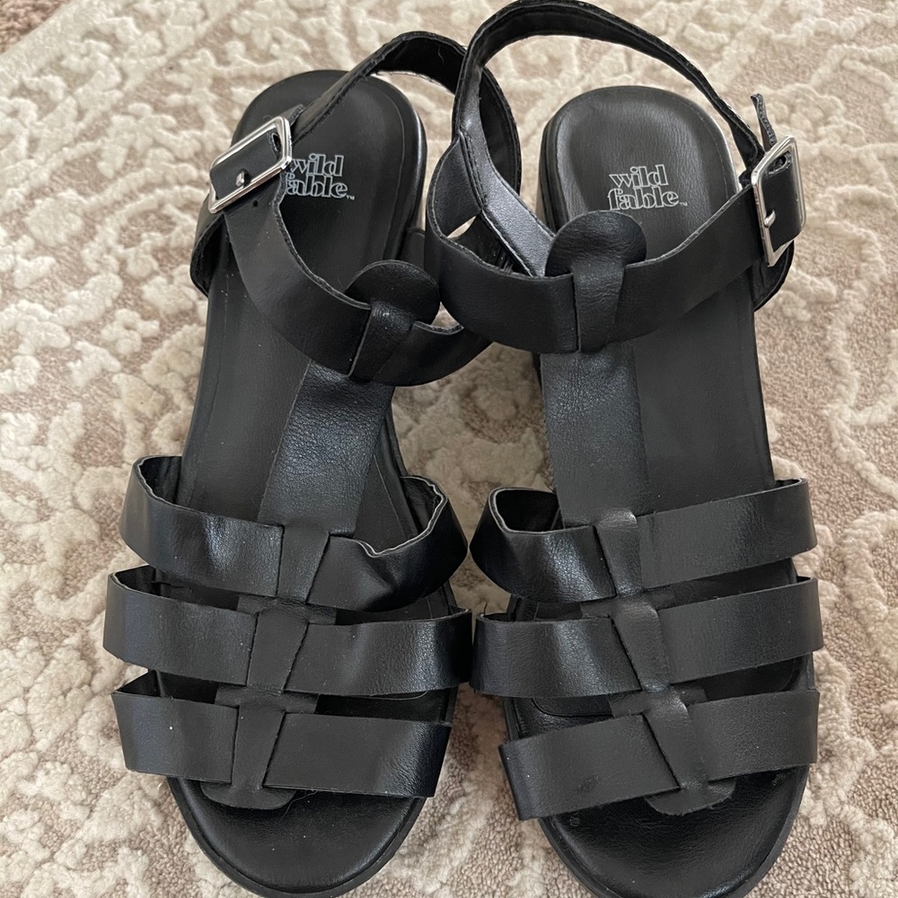 Heeled Black Sandals